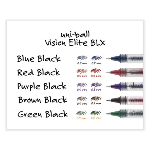 Vision Elite Blx Series Hybrid Gel Pen, Stick, Fine 0.5 Mm, Assorted Ink And Barrel Colors, 5/pack