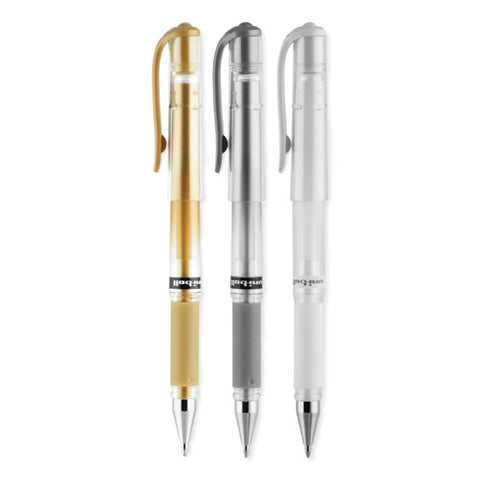 Signo Gel Impact Gel Pen, Stick, Bold 1 Mm, Assorted Metallic Ink And Barrel Colors, 3/pack