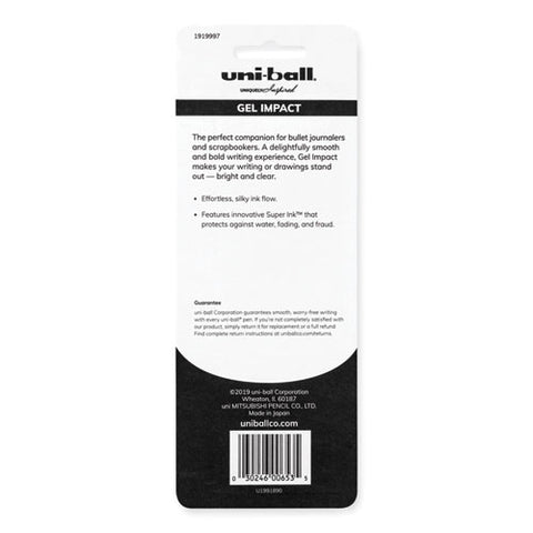 Signo Gel Impact Gel Pen, Stick, Bold 1 Mm, Assorted Metallic Ink And Barrel Colors, 3/pack