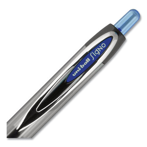 Signo 207 Gel Pen, Retractable, Medium 0.7 Mm, Blue Ink, Smoke/black/blue Barrel, 36/box