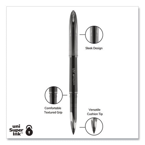 Air Porous Rollerball Pen, Medium 0.7 Mm, Black Ink/barrel, Dozen