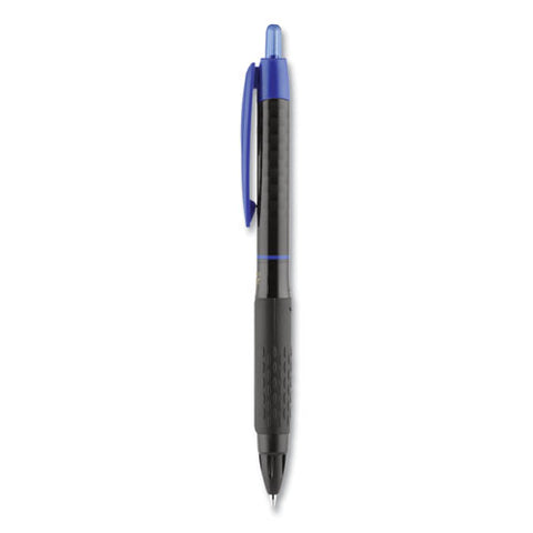 307 Gel Pen, Retractable, Fine 0.5 Mm, Blue Ink, Black Barrel, Dozen