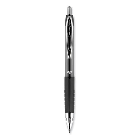 Signo 207 Gel Pen, Retractable, Medium 0.7 Mm, Black Ink, Clear/black Barrel, 5/pack