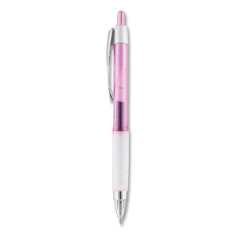 207 Office Pack Gel Pen, Breast Cancer Awareness, Retractable, Medium 0.7 Mm, Black Ink, Pink/translucent White Barrel, 36/pk