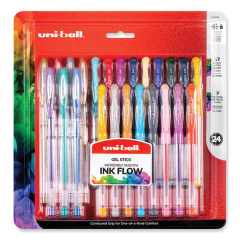 Gel Pen, Stick, Assorted Sizes, Assorted Ink And Barrel Colors, 24/pack