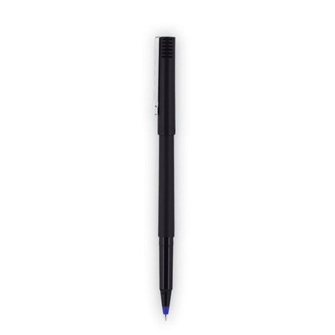 Roller Ball Pen, Stick, Extra-fine 0.5 Mm, Blue Ink, Black/blue Barrel, 72/pack