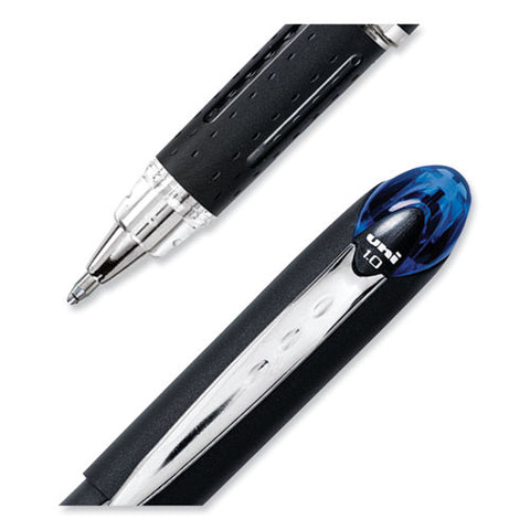 Jetstream Stick Hybrid Gel Pen, Bold 1 Mm, Blue Ink, Black/silver/blue Barrel