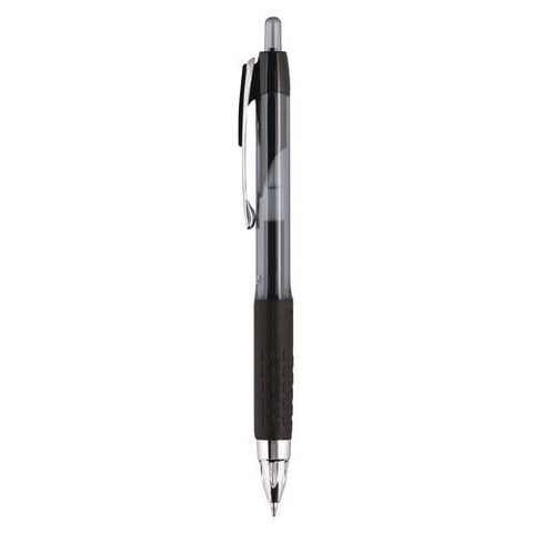 Signo 207 Gel Pen, Retractable, Medium 0.7 Mm, Black Ink, Smoke/black Barrel, Dozen