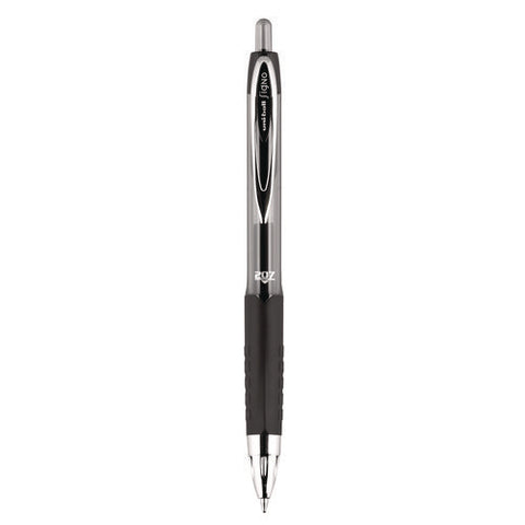 Signo 207 Gel Pen, Retractable, Medium 0.7 Mm, Black Ink, Smoke/black Barrel, Dozen