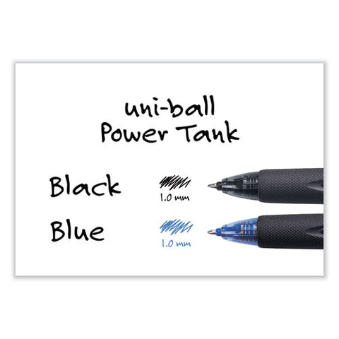 Power Tank Rt Ballpoint Pen, Retractable, Bold 1 Mm, Black Ink, Smoke/black Barrel, Dozen