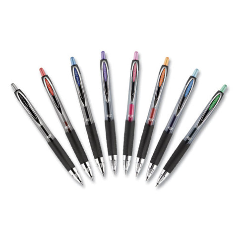 Signo 207 Gel Pen, Retractable, Medium 0.7 Mm, Blue Ink, Smoke/black/blue Barrel, 4/pack