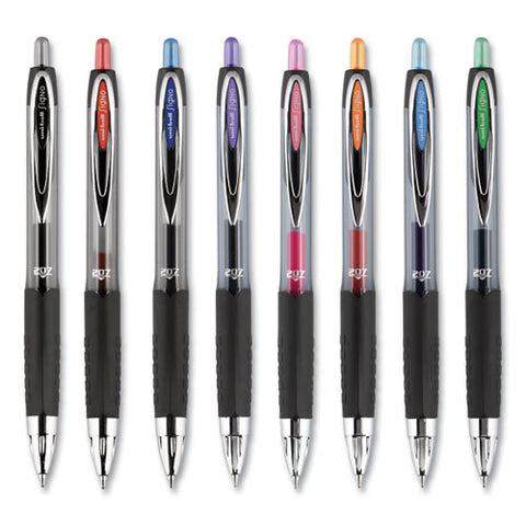 Signo 207 Gel Pen, Retractable, Medium 0.7 Mm, Blue Ink, Smoke/black/blue Barrel, 4/pack