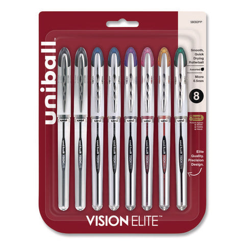 Vision Elite Hybrid Gel Pen, Stick, Fine 0.5 Mm, Assorted Ink And Barrel Colors