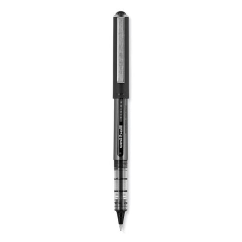 Vision Roller Ball Pen, Stick, Extra-fine 0.5 Mm, Black Ink, Gray/black/clear Barrel, Dozen