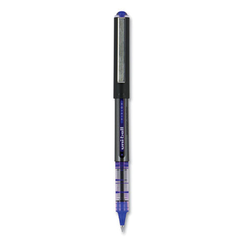 Vision Roller Ball Pen, Stick, Extra-fine 0.5 Mm, Blue Ink, Gray/blue/clear Barrel, Dozen