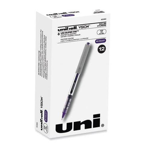 Vision Roller Ball Pen, Stick, Fine 0.7 Mm, Violet Ink, Silver/violet/clear Barrel, Dozen