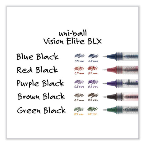 Vision Elite Hybrid Gel Pen, Stick, Bold 0.8 Mm, Blue-infused Black Ink, White/blue/clear Barrel