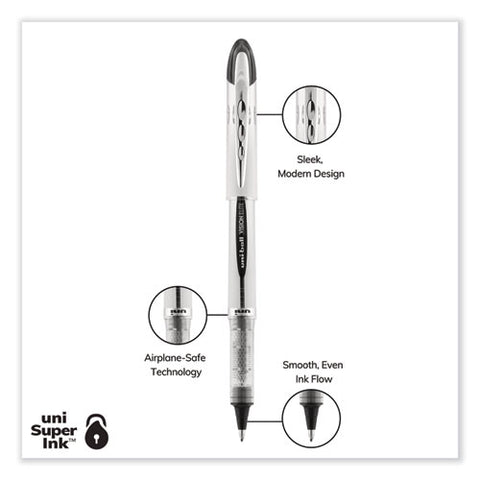 Refill For Vision Elite Roller Ball Pens, Bold Conical Tip, Black Ink, 2/pack