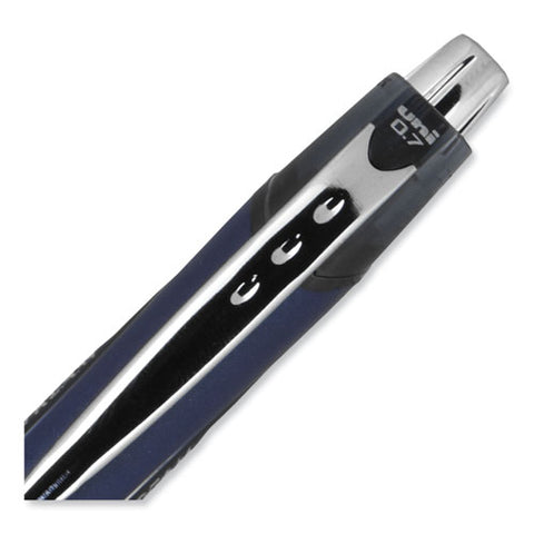 Jetstream Retractable Hybrid Gel Pen, Fine 0.7 Mm, Black Ink, Blue/silver Barrel