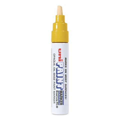 Permanent Marker, Broad Tip, Yellow, 6/pack