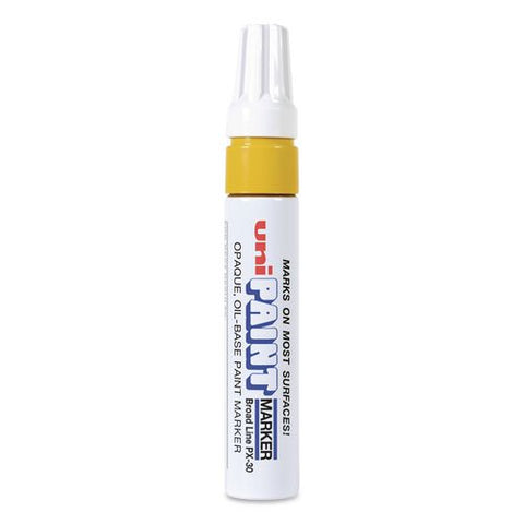 Permanent Marker, Broad Tip, Yellow, 6/pack