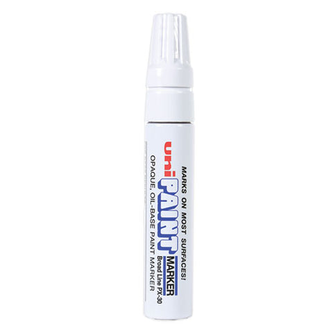 Permanent Marker, Broad Chisel Tip, White