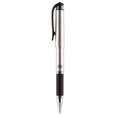 207 Impact Gel Pen, Stick, Bold 1 Mm, Blue Ink, Silver/black/blue Barrel