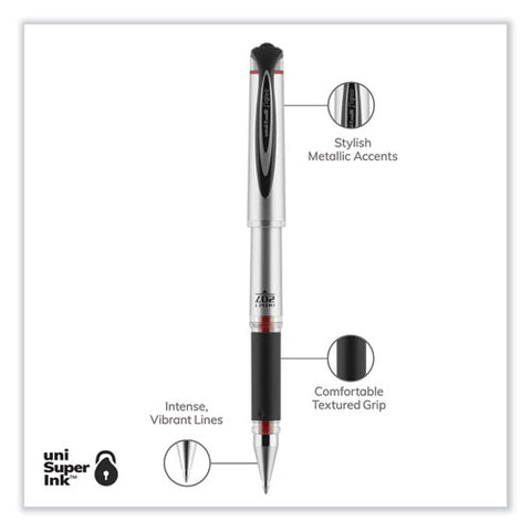 207 Impact Gel Pen, Stick, Bold 1 Mm, Red Ink, Silver/black/red Barrel