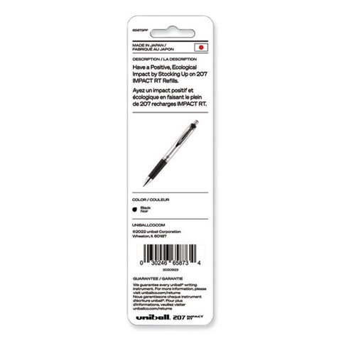 207 Impact Rt Gel Retractable Pen Refills, Bold 1 Mm Conical Tip, Black Ink, 2/pack