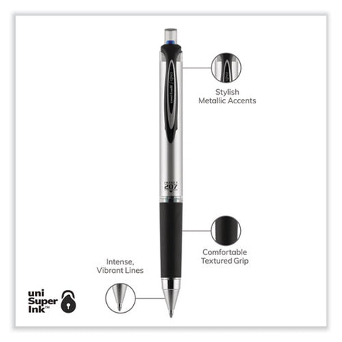 207 Impact Rt Gel Retractable Pen Refills, Bold 1 Mm Conical Tip, Blue Ink, 2/pack