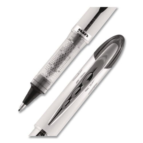 Vision Elite Rollerball Pen, Stick, Bold 0.8 Mm, Black Ink, White/black/clear Barrel, 4/pack