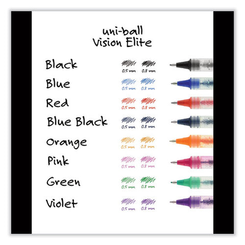 Vision Elite Hybrid Gel Pen, Stick, Extra-fine 0.5 Mm, Black Ink, Black/clear Barrel