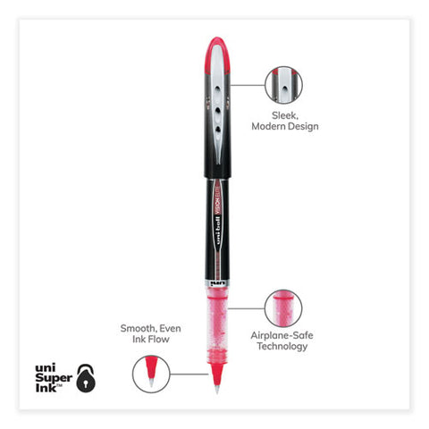 Vision Elite Hybrid Gel Pen, Stick, Extra-fine 0.5 Mm, Red Ink, Black/red/clear Barrel