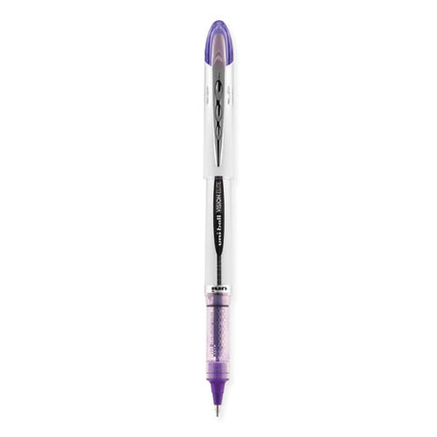 Vision Elite Hybrid Gel Pen, Stick, Bold 0.8 Mm, Violet Ink, White/violet/clear Barrel