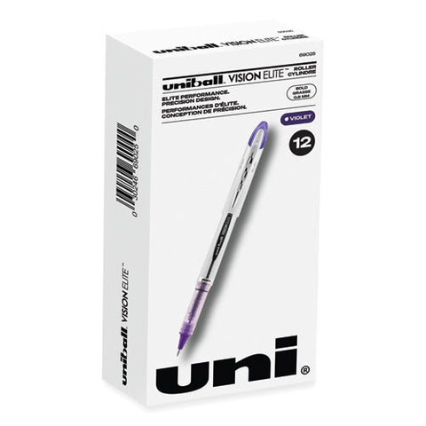 Vision Elite Hybrid Gel Pen, Stick, Bold 0.8 Mm, Violet Ink, White/violet/clear Barrel