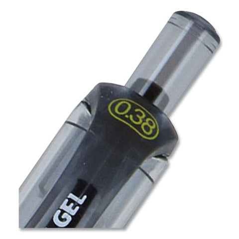 Signo Gel Pen, Retractable, Extra-fine 0.38 Mm, Black Ink, Smoke/black/silver Barrel, Dozen