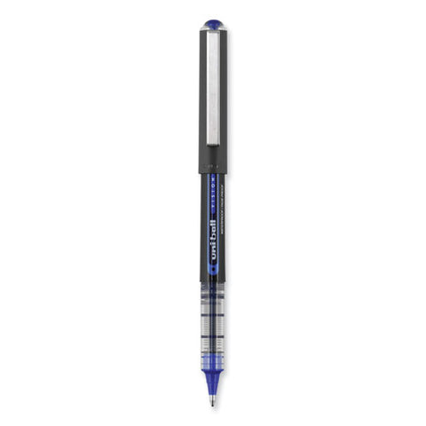 Vision Roller Ball Pen, Stick, Bold 1 Mm, Blue Ink, Black/blue/clear Barrel, Dozen