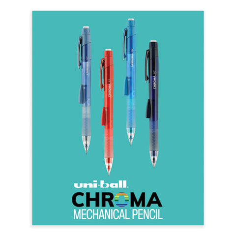 Chroma Mechanical Pencil, 0.7 Mm, Hb (#2), Black Lead, Red Barrel, Dozen