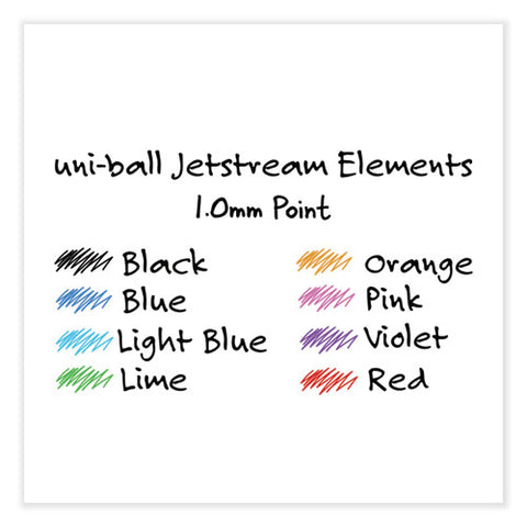 Jetstream Elements Hybrid Gel Pen, Retractable, Medium 1 Mm, Assorted Ink And Barrel Colors, 12/pack
