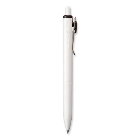 Unione Gel Pen, Retractable, Medium 0.7 Mm, Black Ink, White/black Barrel, Dozen