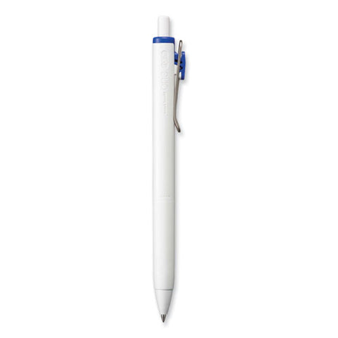 Unione Gel Pen, Retractable, Medium 0.7 Mm, Blue Ink, White/blue Barrel, Dozen