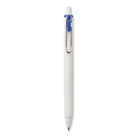 Unione Gel Pen, Retractable, Medium 0.7 Mm, Blue Ink, White/blue Barrel, Dozen