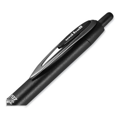 207 Plus+ Gel Pen, Retractable, Medium 0.7 Mm, Black Ink, Black Barrel, 4/pack