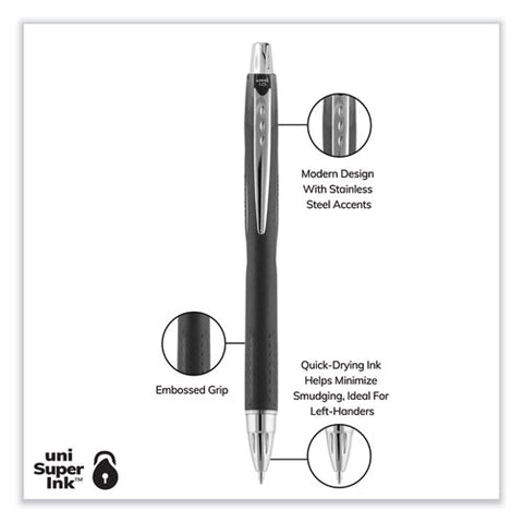 Jetstream Retractable Hybrid Gel Pen, Bold 1 Mm, Black Ink, Black/silver Barrel