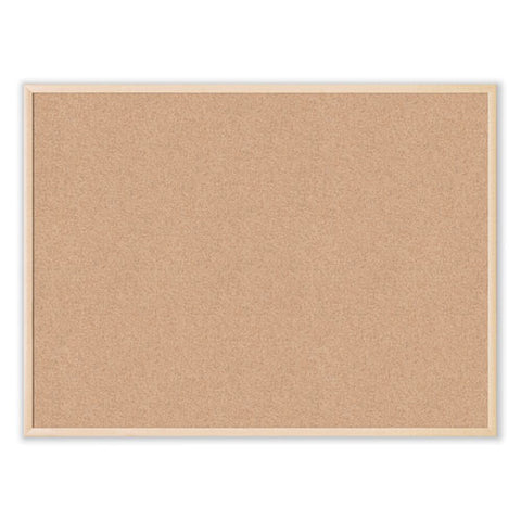 Cork Bulletin Board, 48" X 36" (actual Size: 47" X 35"), Tan Surface, Birch Finished Wood Frame