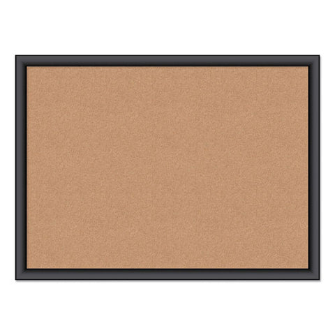 Cork Bulletin Board, 24" X 18" (actual Size: 23" X 17"), Tan Surface, Black Wood Frame