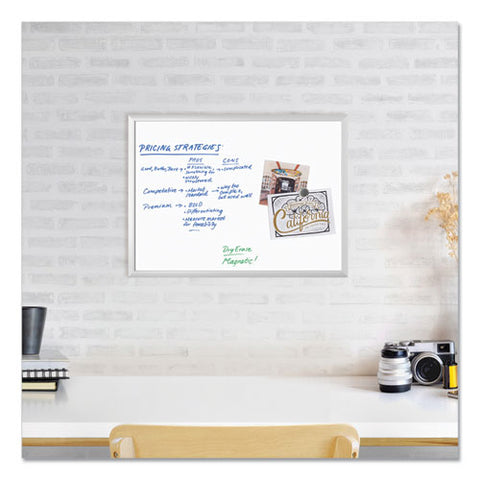 Magnetic Dry Erase Board With Aluminum Frame, 24" X 18" (actual Size: 23" X 17"), White Surface, Satin Aluminum Frame