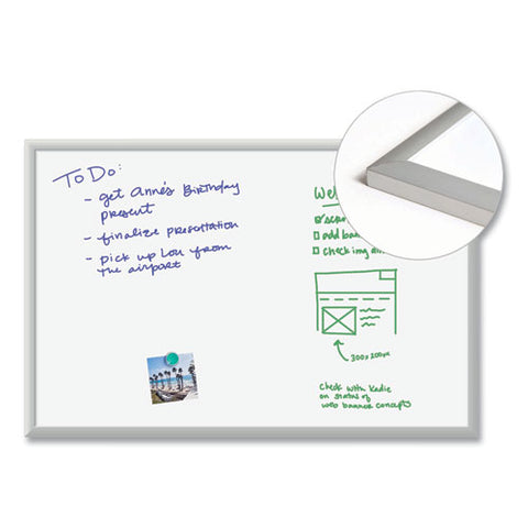 Magnetic Dry Erase Board With Aluminum Frame, 36" X 24" (actual Size: 35" X 23"), White Surface, Satin Aluminum Frame