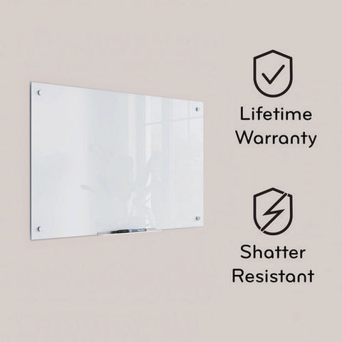 Glass Dry Erase Board, 72" X 36" (actual Size: 70" X 35"), White Surface