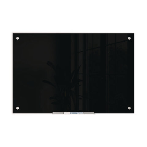 Black Glass Dry Erase Board, 36" X 24" (actual Size: 35" X 23"), Black Surface